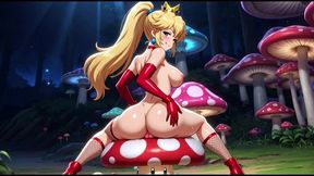 princess peach sexy pose and dance in a magical forest (ai animation)
