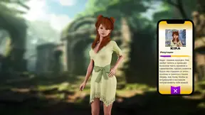 Een 3D-animatie fantasie neukt een schattig roodharig meisje