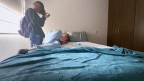 My best friend teaches me how to suck pussy and has an orgasm