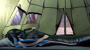 Humping Thick and Puffy Down Sleepingbag In My Tent