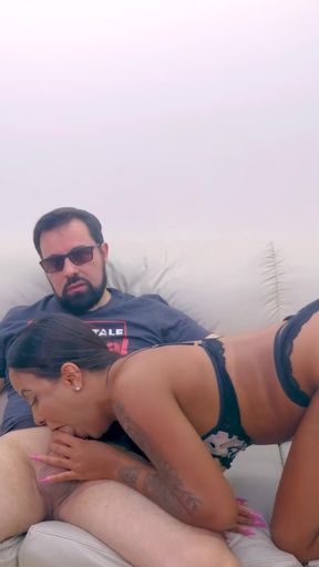 The Beautiful Ebony Goddess Sat Hot on the Pervert with Glasses, He Didn't Forgive