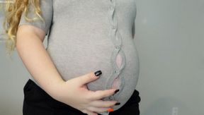 Pregnant Belly Nearly Bursts Button Shirts Open