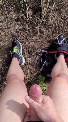 The Sound of Nature - and a Train! Mid Run Bare Legs Wank