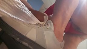 Mature solo with condom prep and mouth job