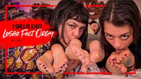 Sensual Lesbian Foot Party: Mixing sexy kisses with foot worship (1080 EN-sub)