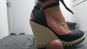 MOBILE - CBT 5 - Goddess Kiffa High Heels CBT on table compilation - 5 different Shoes - Fishnet - CBT- COCK CRUSH - HIGH HEELS - CBT TABLE - CUM