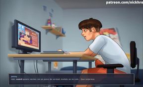 Summertime saga part 95 - webcam stepsister ( Spanish sub )