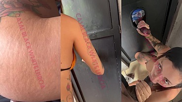 Chupei e dei gostoso no glory hole da casa de Swing