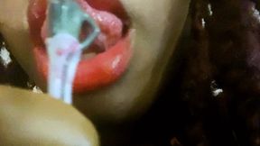 Giantess Sexy Mouth Dominates Teenie 1080 smaller