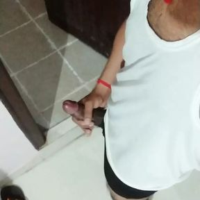 Indian boy play with huge Dick masturbation