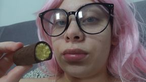 I'm having dinner tonight because I was hungry for a little chocolate dessert. I'm eating this because I can.