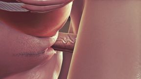 3D Hentai Blonde Takes Rough Anal Missionary - POV Desk Fuck & Cum Dripping off Her Big Ass!