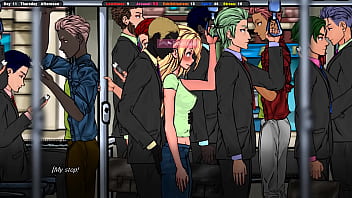 An excited masseur caresses the breasts of an innocent girl