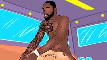 Cartoon BBC King Fucks Big booty Latina Queen on cartoon Bang Bus