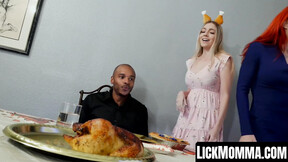 STEPMOM Nova Sky & her stepdaughter Rebel Rhyder seduce a black cock stud