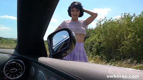 Needed a lift but had to pay for i with her sexy stunning body