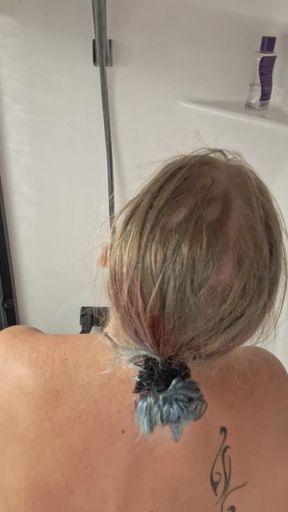 PAWG MILF with Saggy Tits Taking a Shower