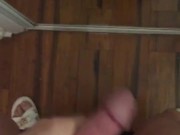 Bisexual Jock cums on mirror