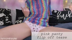 pink panty flip off tease