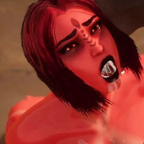 Succubus Gets Mouth Used - 3D Animation