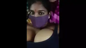 Stepbrother's Telugu sister gets him off with big tits, puffy nipples, dirty talk during massage