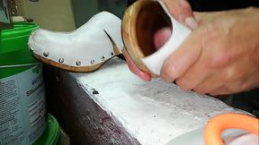 Schuhe besamen. Ich fick die Pantolletten.