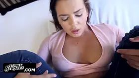 Step sister Keisha Grey getting banged thru denim