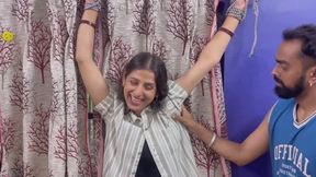 Indian Wife’s Uncontrollable Laughter as Husband Tickles Her Upper Body