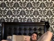 Stroking my cock and assplay