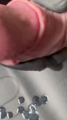 Long foreskin and huge cockhead with dripping precum   Clip 1