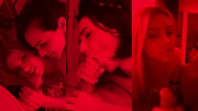 alice & eve sweet sensual threesome fuck with stranger and cum load swap