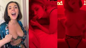 alice & eve sweet sensual threesome fuck with stranger and cum load swap