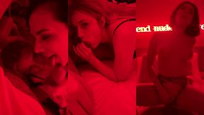 alice & eve sweet sensual threesome fuck with stranger and cum load swap