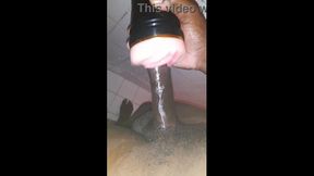 Jamaican stunner masturbates with giant black dick