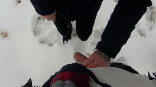 Approaching a German girl in the winter for a POV BJ