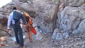 French Blonde Vayana &amp; Jorge - Beach Blowjob, Anal &amp; Cumshot Outdoor Hardcore