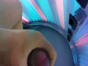 Czech boy masturbate on in solarium