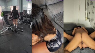 I enter the biggest butt in the gym and fuck her