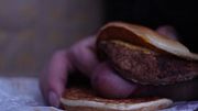 close up - fucking a cheeseburger