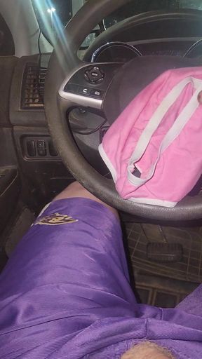 Using Pink Panties to Jerk off in My Car.
