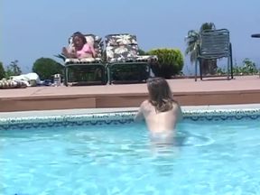 Lesbian kissing pussy licking in 69 position in the garden