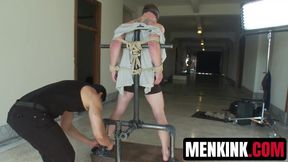 Good looking stud Drake Wild roped tightly to get EDGED and MILKED