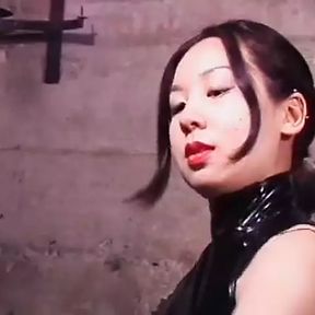 Chinese Mistresses  torments slave friends in dungeon in same time.