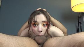Ruin my Makeup FUCK MY THROAT AS HARD AS YOU CAN 69 Extreme Deepthroat Swallow Challenge