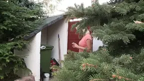 Hot blonde neighbor gets nailed in the living room