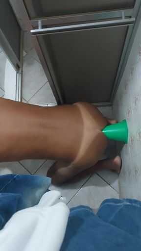 Ladysilva doing anal masturbation with big dildo, I love to get my ass broken into