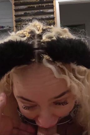 Sex Slave with Mouth Spreader Inseminated and Fucked