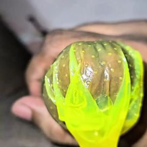 Masturbating and cam inside condom piss and sperm