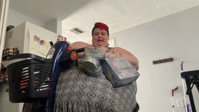Fat Immobile Blob Putting Away Groceries & Snacking SD