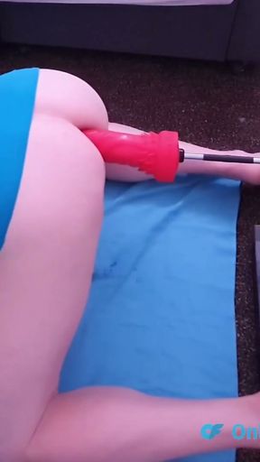 Multiple anal orgasms on the fucking machine for sissy TGirl Lucy Essex CD   Clip 1